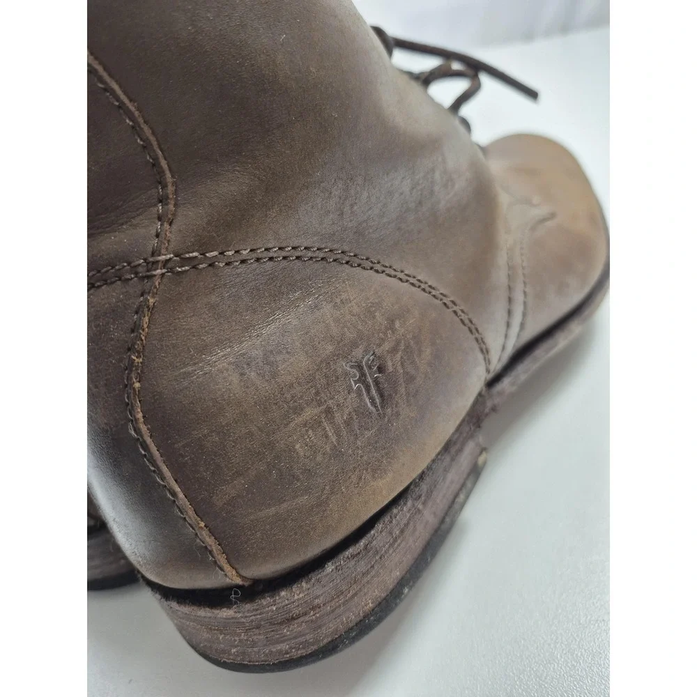 Frye Boots Mens Size 9.5 Brown Leather Lace Up Combat Ankle Casual Boots